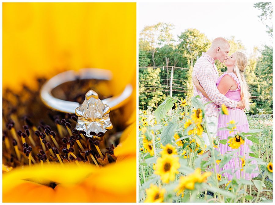 Sunflower engagement ring 