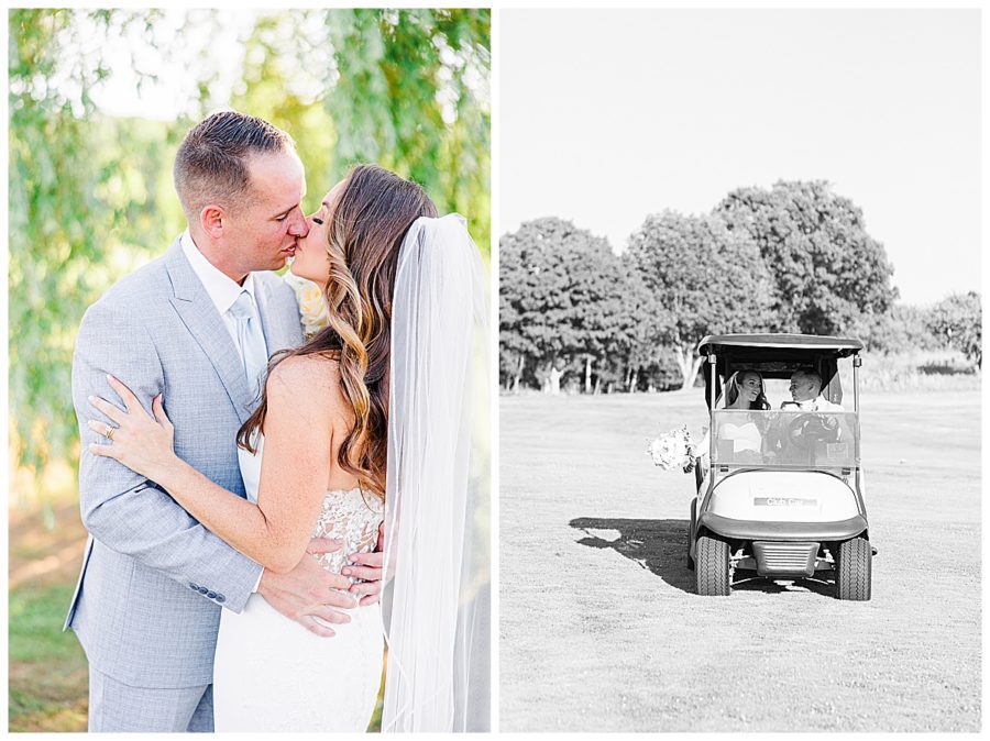 golf cart wedding action shot South Shore Country Club