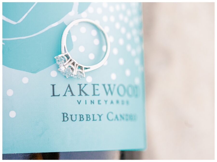 Lakewood Vineyards bubbly engagement session