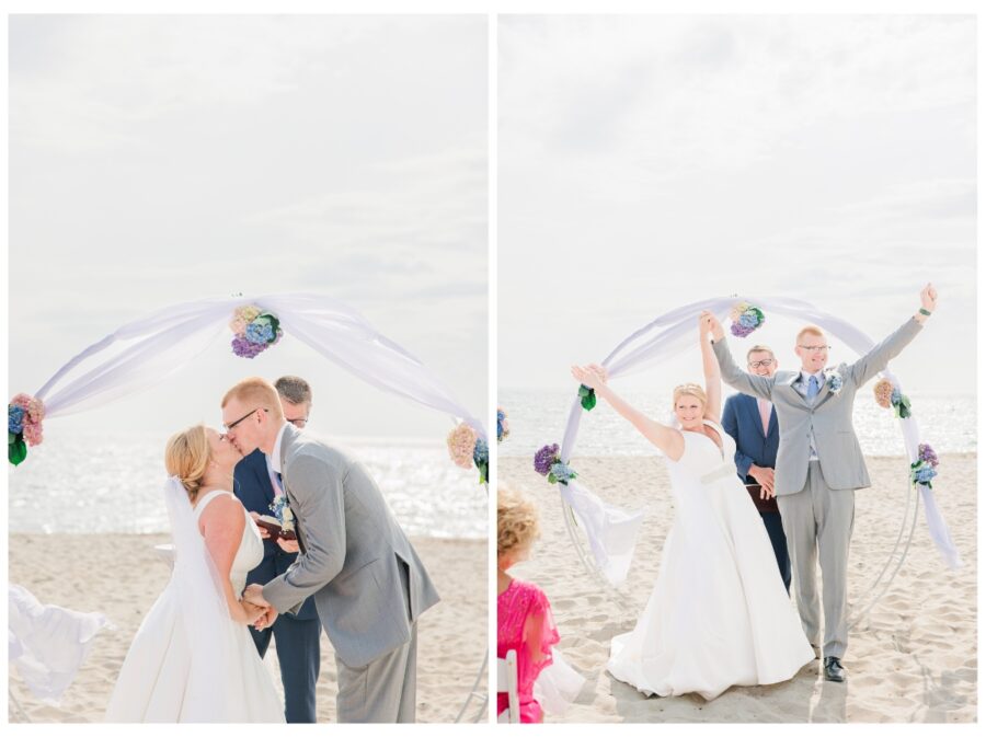 First kiss wedding ceremony Sea Crest Beach Hotel