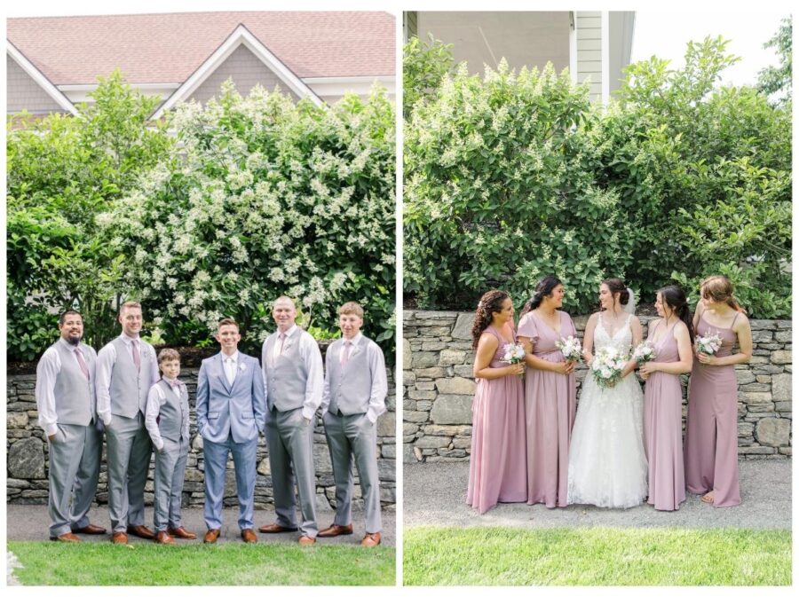 Groomsmen and bridesmaids at Pleasant Valley Country Club Sutton, MA