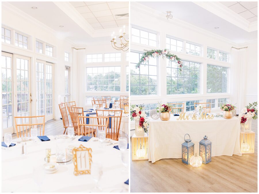 Reception tables and sweetheart table 