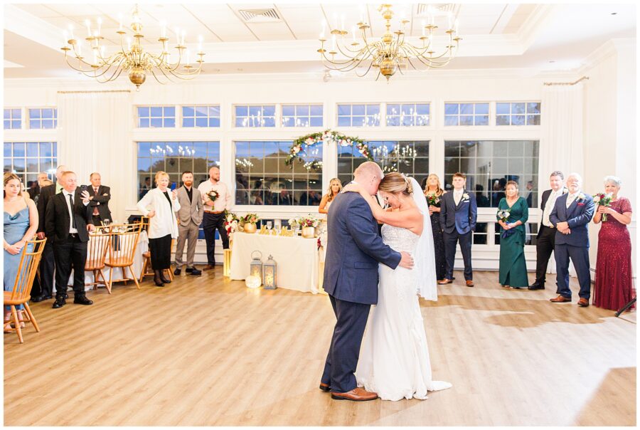 Bride and groom sharing their first dance The Coonamessett wedding