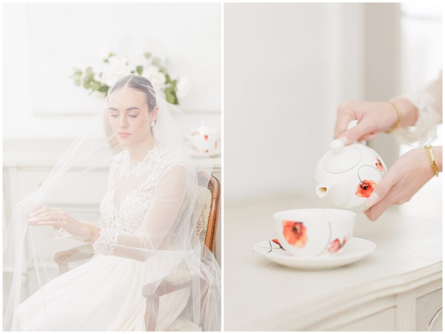 Bride pouring tea are bridal portraits worth it