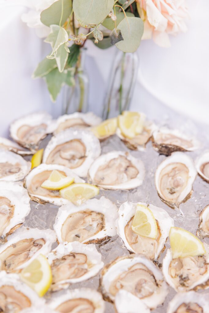 Oysters on ice representing the best Cape Cod wedding venue
