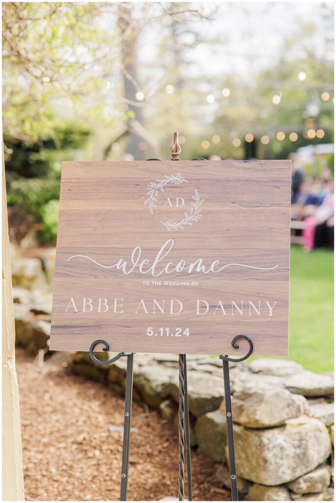 New Hampshire wedding welcome sign