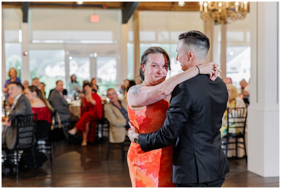 Groom dancing with his mother at the Cape Club of Sharon