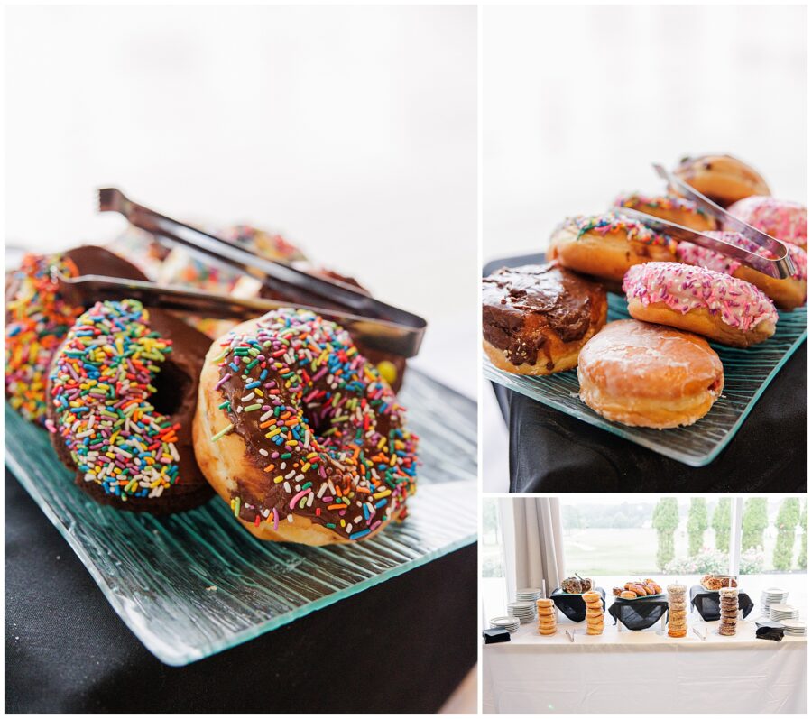 Assorted donuts with colorful sprinkles.