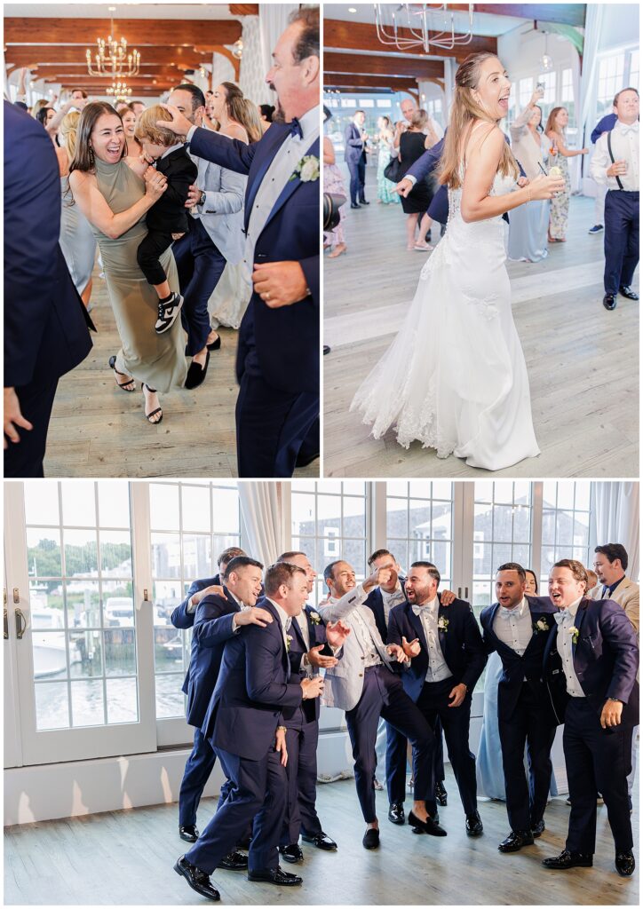 Party dancing during a Wychmere Beach Club wedding