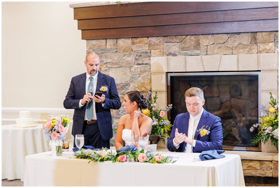 Father of the bride giving a speech during a wedding reception at Pembroke Pines Country Club.