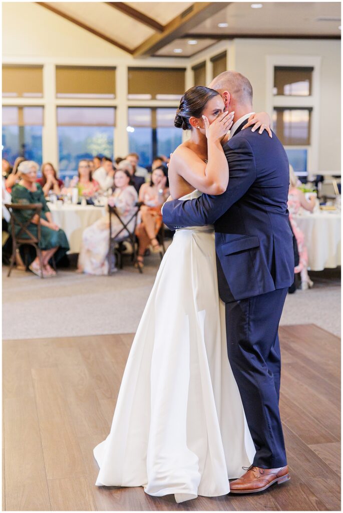 Bride dancing with her father during a New Hampshire wedding reception.