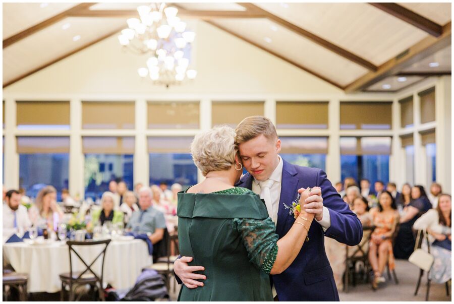 Groom dancing with his mother during his New Hampshire Wedding reception