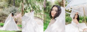 Bridal portrait collage from a spring editorial at Heritage Museums & Gardens wedding venue